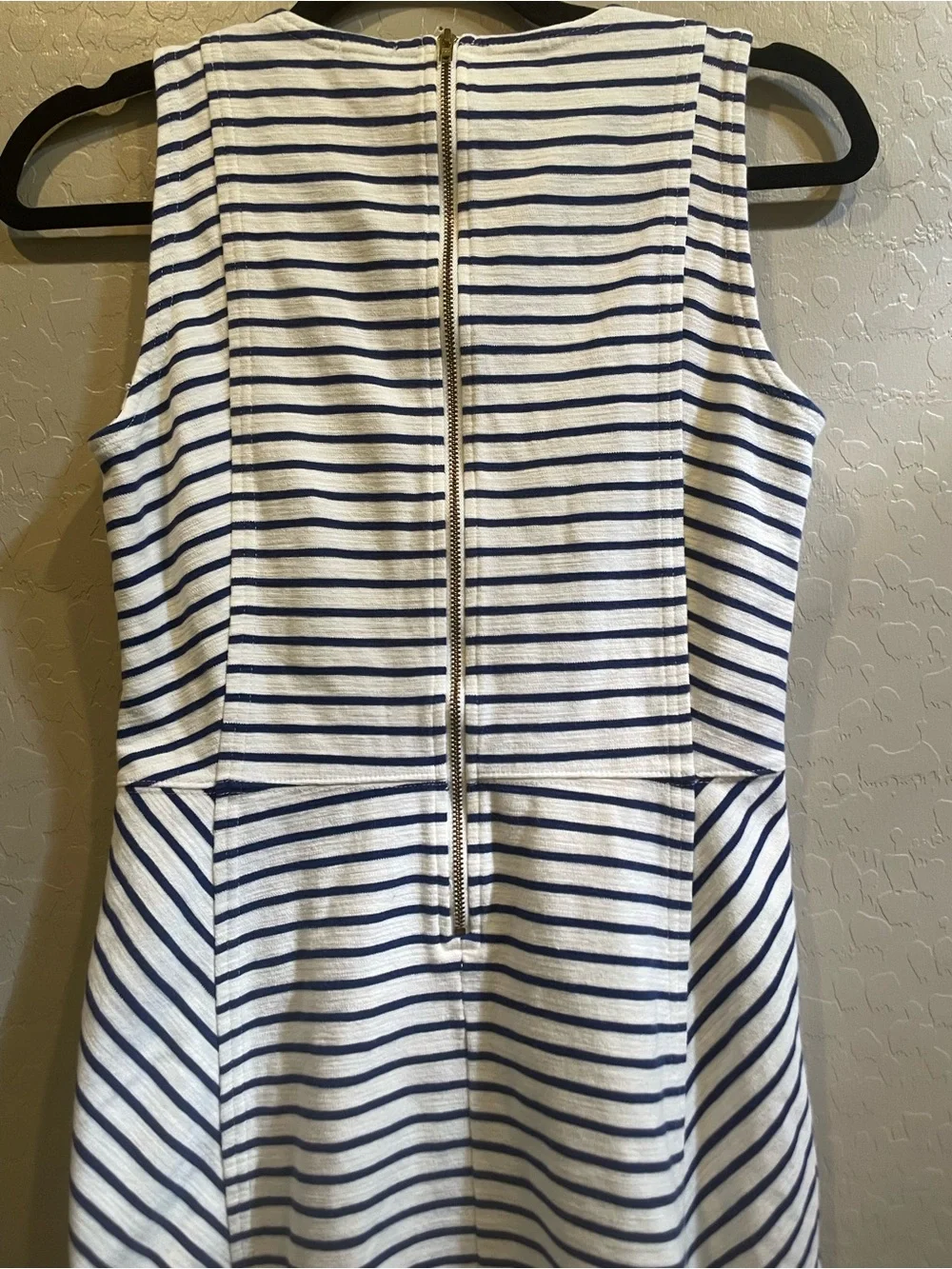 J. Crew Sleeveless Striped Midi Dress in White and Navy